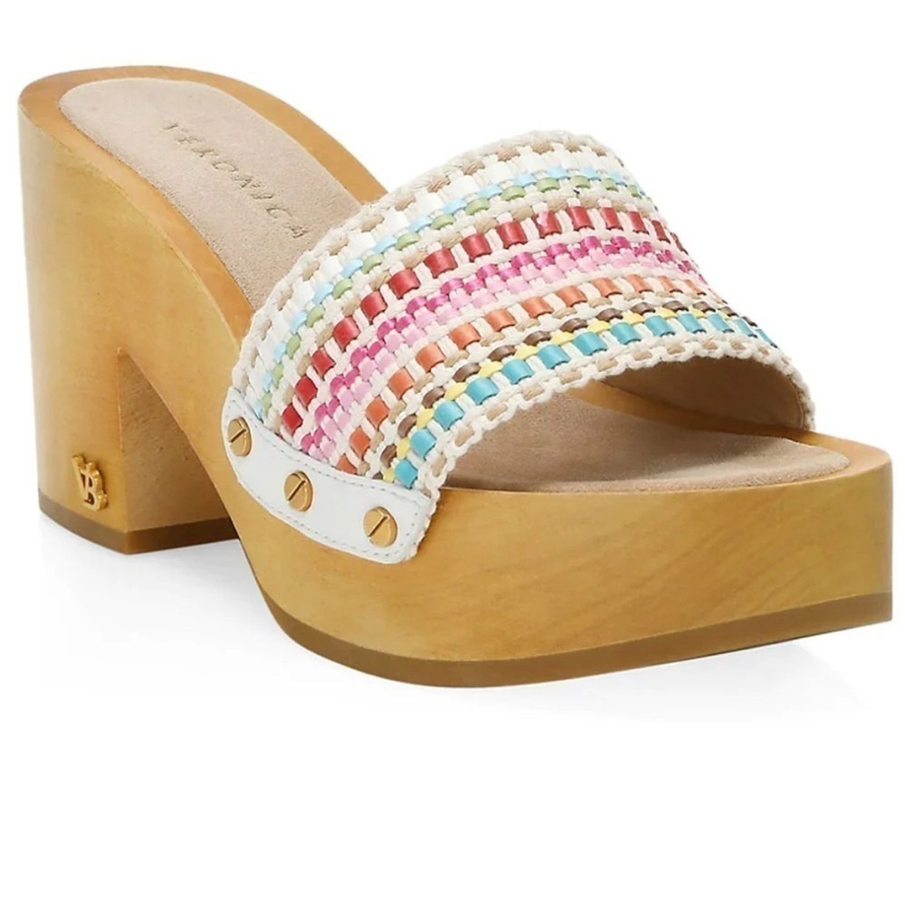 Veronica Beard Hannalee Woven Clog Mule Snow Multi
